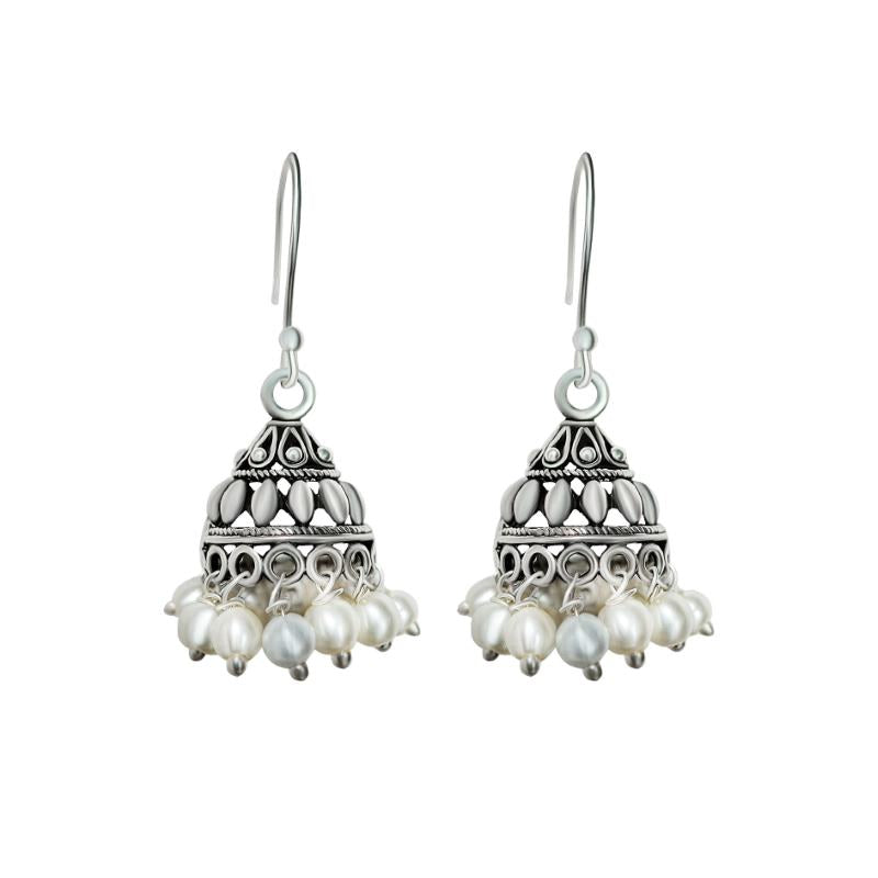 Buy Oxidised Ethnic 925 Silver Jhumki Inari Shines