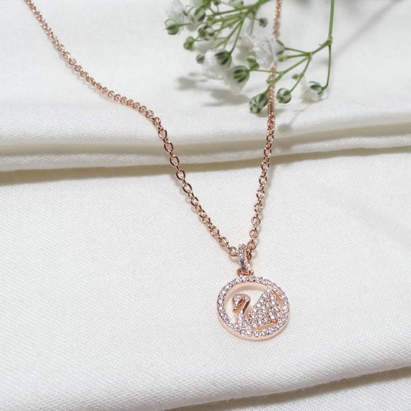 Radiant Rose Gold Swan Pendant Necklace